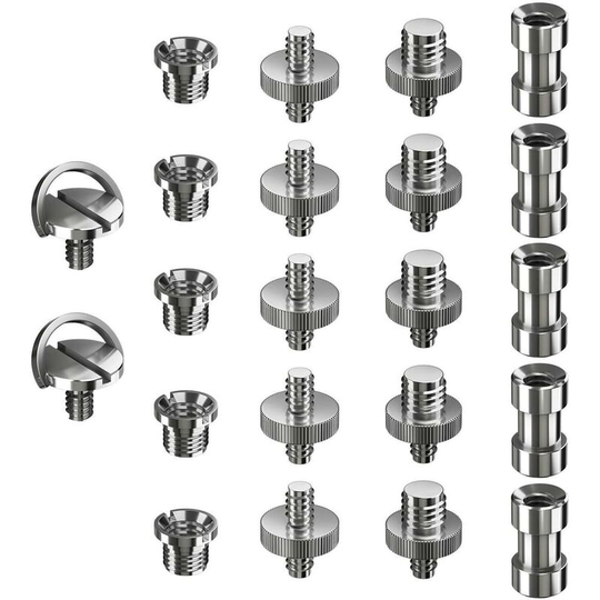 LITZEE Tripod Screw Adapter 22PCS Camera Screws 1/4" to 3/8" Convert Screw for Monopod, Light Stand Ball Head and Quick Release Plate