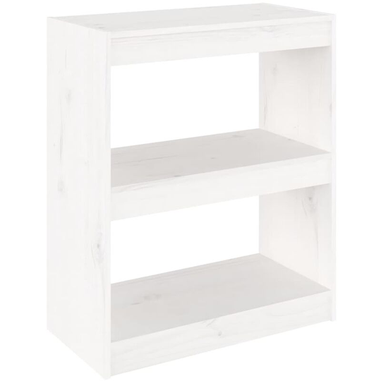 Book Cabinet/Room Divider White 60x30x71.5 cm Solid Wood Pine Vidaxl White