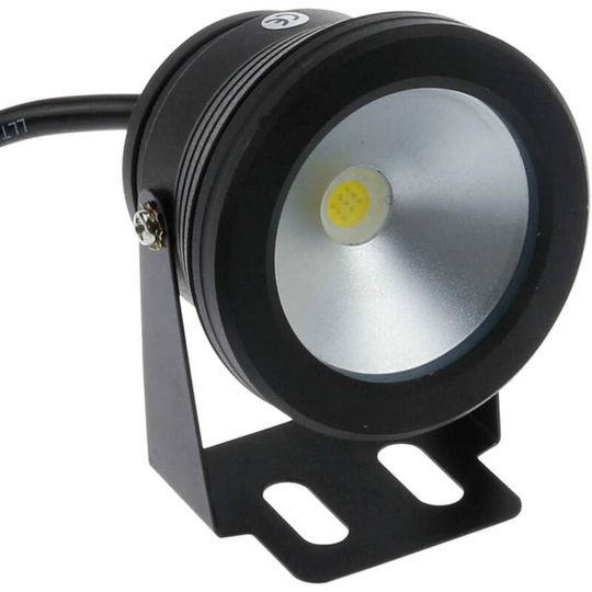 Aougo - 10W 12V Black IP68 Waterproof with Flood Underwater Light for Swimming Pool Pond Lighting, Cool White