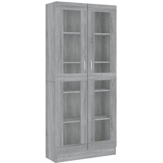 Vidaxl - Vitrine Cabinet Grey Sonoma 82.5x30.5x185.5 cm Engineered Wood Grey