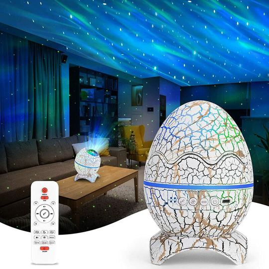 Led starry sky projector, galaxy planetarium projector with remote control, polar light night light with Bluetooth speaker, aurora effects, white