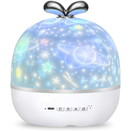 Betterlifegb - bet Projector Lamp Child, 360 ° Rotation Baby Night Light led Projector 6 Theme Night Light Starry Sky Projection 6 Modes Ceiling
