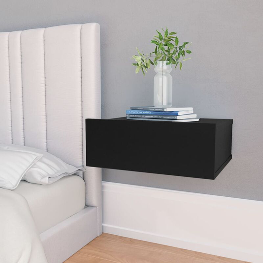 Topdeal Floating Nightstands 2 pcs Black 40x30x15 cm Chipboard VDFF31338_UK