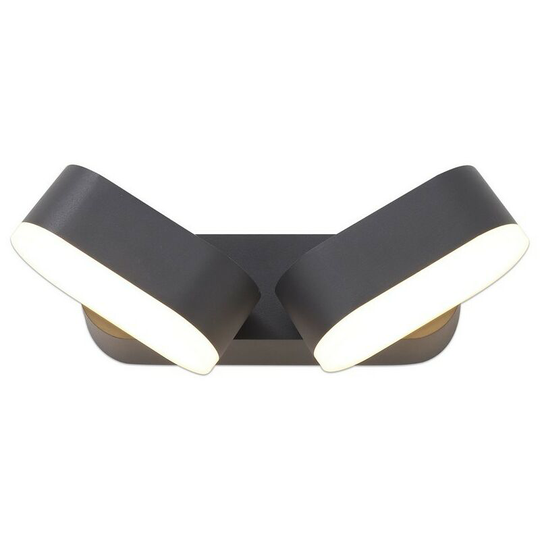2 Light Adjustable Wall Lamp, 2 x 6W led, 3000K, 780lm, IP54, Anthracite - Luminosa Lighting