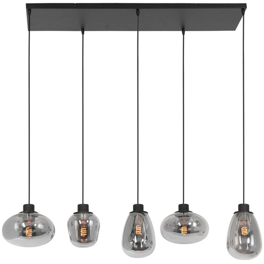 Sienna Lighting - Sienna Reflexion Straight Bar Pendant Ceiling Light Matt Black
