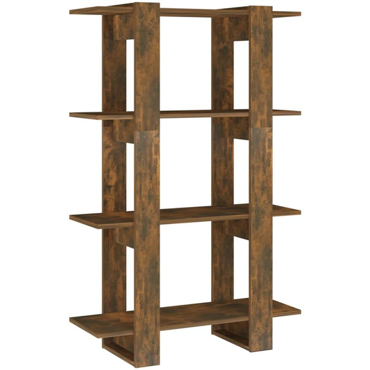 Book Cabinet/Room Divider Smoked Oak 80x30x123.5 cm Vidaxl Brown