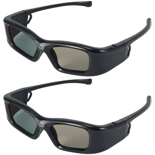 2PCS GL410 3D Glasses for Projector Full HD Active DLP Link for Optama Acer BenQ ViewSonic Sharp Dell DLP Link Projectors - Black,2PCS