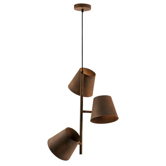 Fan Europe colt 3 Light Multi Arm Pendant Ceiling Light Rust 51x59.5cm