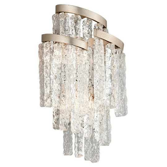 Hudson Valley Lighting - Mont Blanc 3 Light Wall Sconce modern Leaf, Venetian Glass