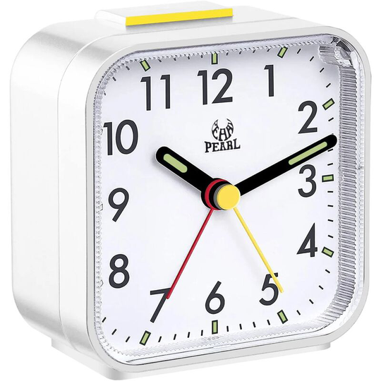 Aougo - Silent Analog Alarm Clock Small Silent Non-Ticking Travel Tabletop Travel Alarm Clock with Night Light Snooze Function Battery Operated Alarm