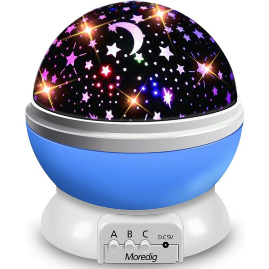 Perle Rare - Children's Night Light, Projector Lamp 360° Romantic Rotation, Star Baby Night Light, Bedside Lamps Mood Lamps (4 led 8 Lighting Modes 2
