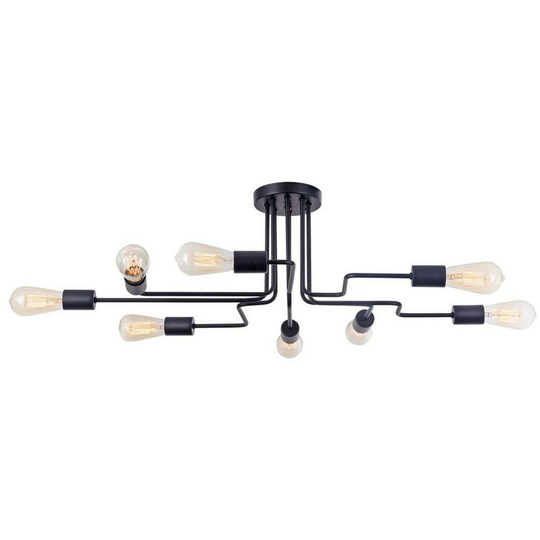 Gilbert Ceiling Lamp Black, 8 Light, E27