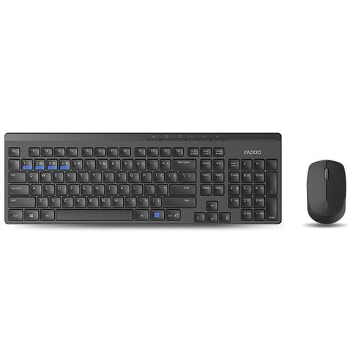 Rapoo 8100M keyboard Mouse included RF Wireless + Bluetooth Black