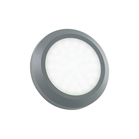 Severus - Outdoor Integrated led Round Direct IP65 2W Grey Abs Plastic & Frosted - Saxby Lighting