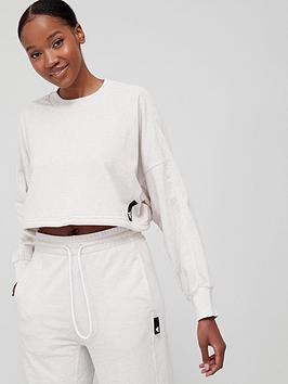 Adidas Studio Lounge Crew Sweat Top - Off White