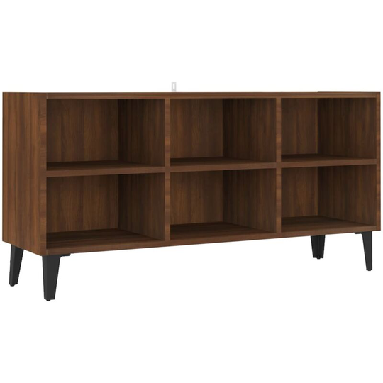 Tv Cabinet with Metal Legs Brown Oak 103.5x30x50 cm Vidaxl Brown