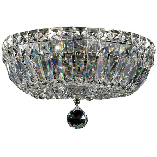 Maytoni Lighting - Basfor Semi Flush Ceiling Lamp Nickel Antique & Crystal, 3 Light, E14