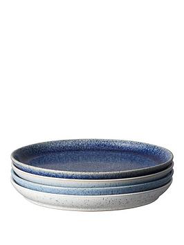 Denby Studio Blue 4-Piece Coupe Dinner Plate Set