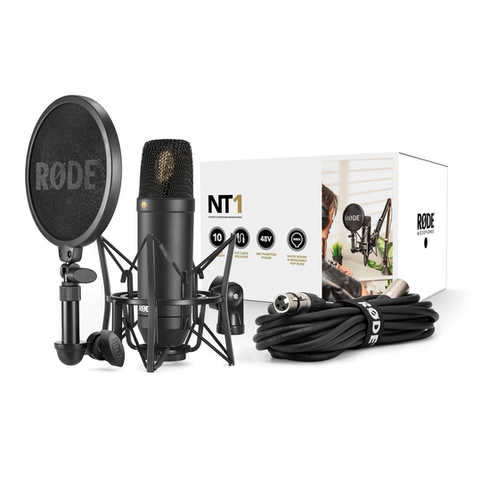 Rode NT1 Kit Studio Condenser Microphone Shock Mount and Pop Filter