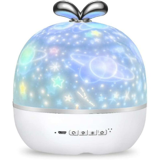 FVO - Kids Projector Lamp, 360 Degree Rotating Baby Night Light Projector Led 6 Theme Night Light Starry Sky Projection 6 Modes Ceiling Projector Lig