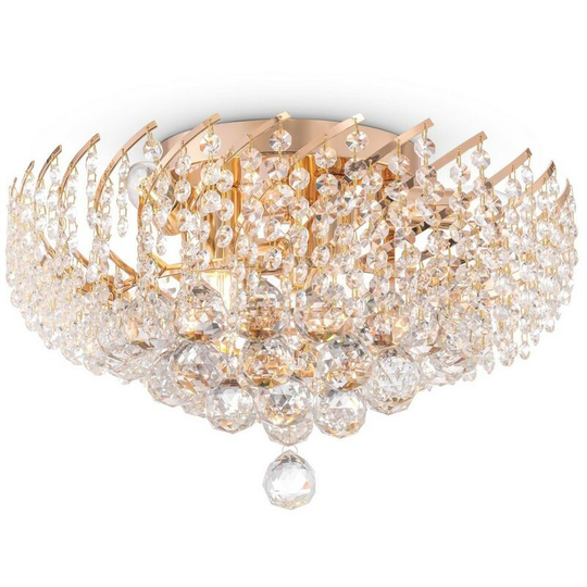 Maytoni Lighting - Karolina Semi Flush Ceiling Lamp Gold & Crystal, 6 Light, E14
