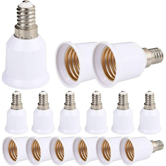 Aougo - 15 Pieces E14 to E27 Socket Adapter, Lamp Base Socket Converter Adapter, Bulb Socket Adapter for led Light Bulbs and Incandescent Bulbs