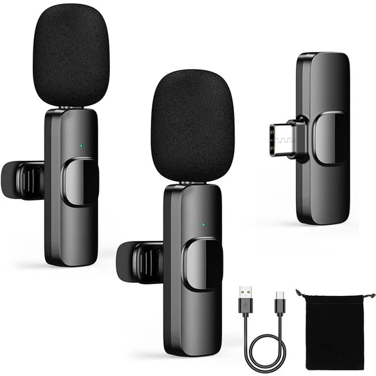 Wireless Lavalier Microphone for USB C Smartphone, 2.4GHz Mini Microphone for Android Phone for Vlog TikTok Youtube