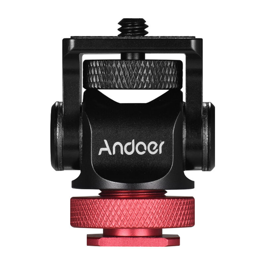 Andoer - 180¡ã Rotary Mini Ball Head Ballhead Hot Flash Shoe Mount Adapter 1/4 Inch Screw with Wrench for dslr Camera Microphone led Video Light