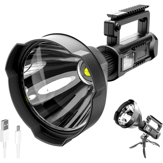 Asupermall - Outdoor Searching Light Handheld Spots Lamp with Adjustable Tripod Low/ Medium/ Strong Light/ High Bright Flash Light 4 Diverse Lighting