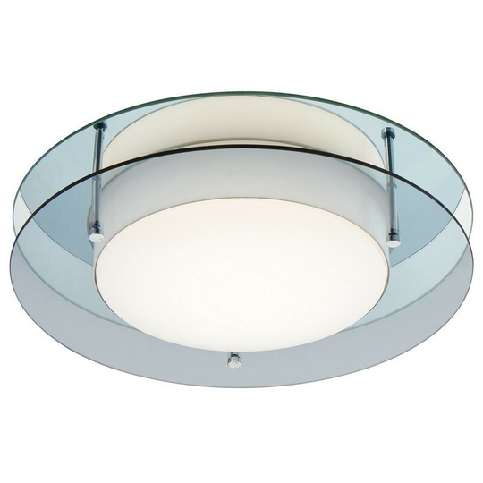 Flush Ceiling, 1 x 18W led, 3000K, 1620lm, IP44, Smoked, Mirror - Luminosa Lighting