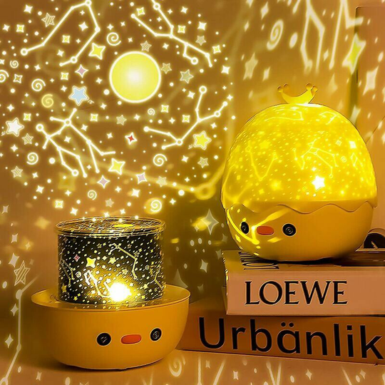 Starry Sky Projector Lamp, 3 in 1 led Speaker Music Child Night Light with 6 Projection Movies 360° Rotating Starry Music Projector with Remote