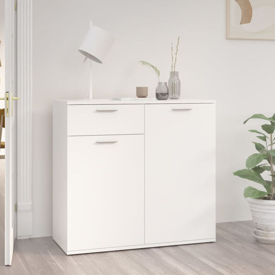 Sideboard White 80x36x75 cm Chipboard
