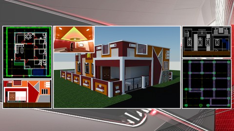 AutoCAD 2D & 3D Smart House Exterior + Interior Design Course