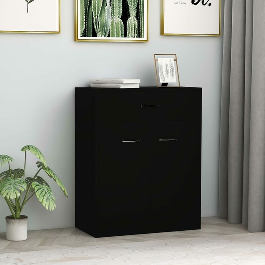 Sideboard Black 60x30x75 cm Chipboard - Black
