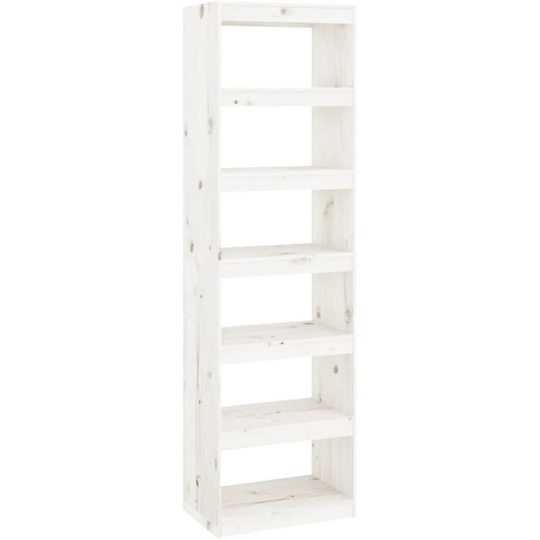 Book Cabinet/Room Divider White 60x30x199.5 cm Solid Wood Pine Vidaxl White