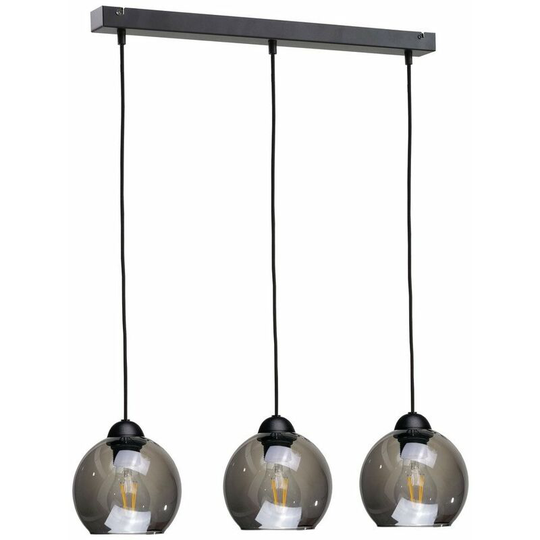Keter Yuno Bar Pendant Ceiling Light Black, 60cm, 3x E27