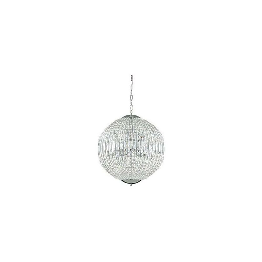 Ideal Lux Luxor - 8 Light Medium Ceiling Pendant Chrome with Crystals, G9
