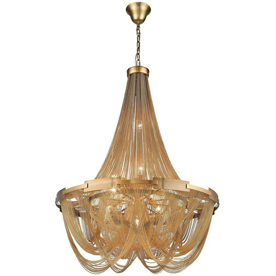 Spring Lighting - 6 Light Chandelier Brass Finish, E14