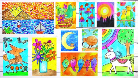 Art for Beginners: Draw & Watercolor Paint With Bold Color