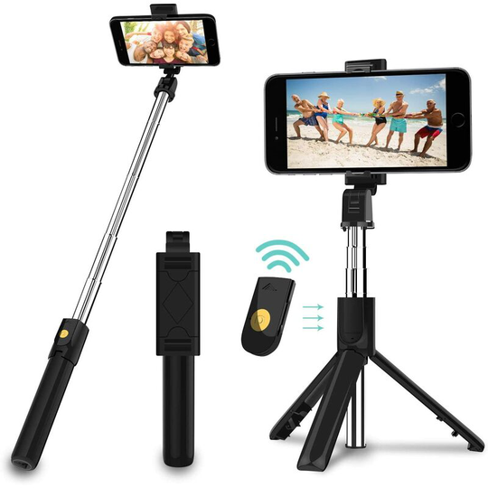 Selfie Stick Tripod, 3 in 1 Mini Selfie Stick with Bluetooth Remote Shutter Mobile Phone Expandable Selfie Stick and Portable Monopod Mobile Phone