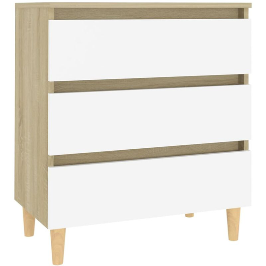 Sideboard White and Sonoma Oak 60x35x69 cm Engineered Wood Vidaxl White