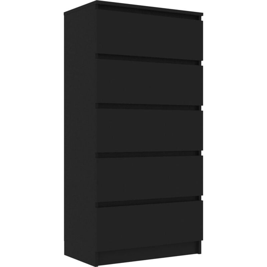 Drawer Sideboard Black 60x35x121 cm Engineered Wood Vidaxl Black