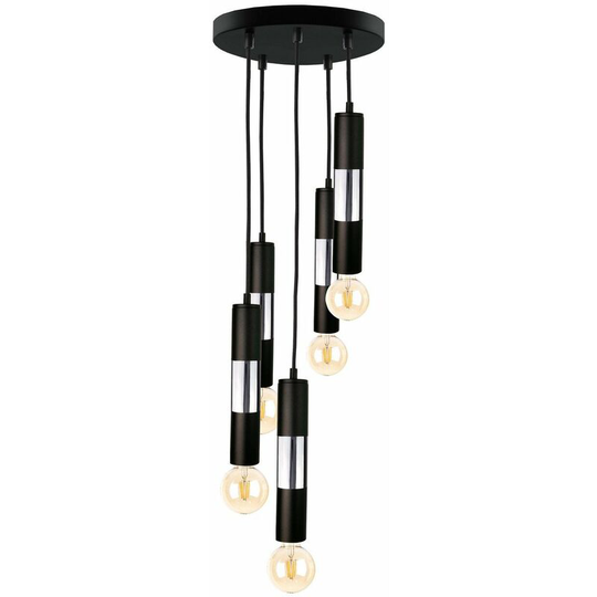 Keter Magnum Cluster Pendant Ceiling Light Black, Silver, 30cm, 5x E27