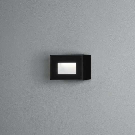 Konstsmide Chieri Outdoor Effect Square Wall Light 4W Hight Power led Black, IP54