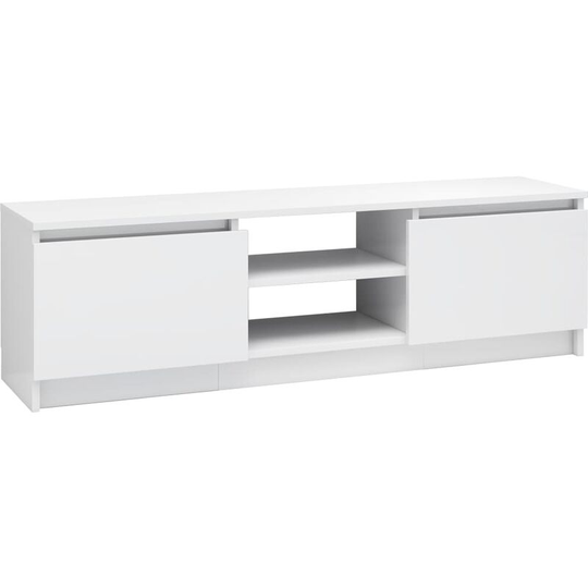 Tv Cabinet High Gloss White 120x30x35.5 cm Engineered Wood Vidaxl White