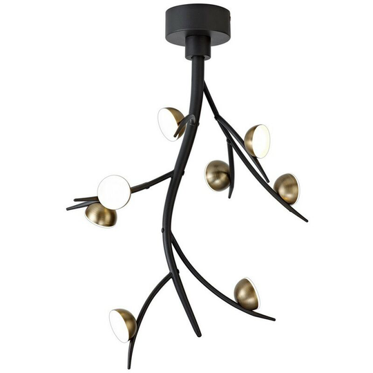 Luminosa Lighting - 8 Light Ceiling Ceiling Pendant, 8 x 3W led, 3000K, 1320lm, Black, Antique Brass