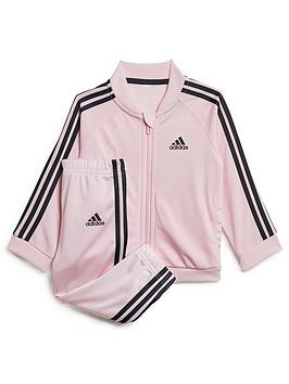 adidas Favourites Toddler Girls 3 Stripe Tricot Tracksuit - Light Pink, Light Pink, Size 0-3 Months, Women