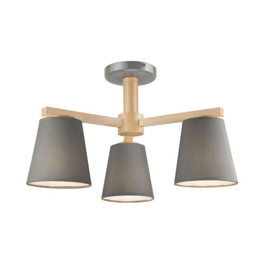 Ellie Multi Arm Semi Flush Ceiling Light Gray, 3x E27