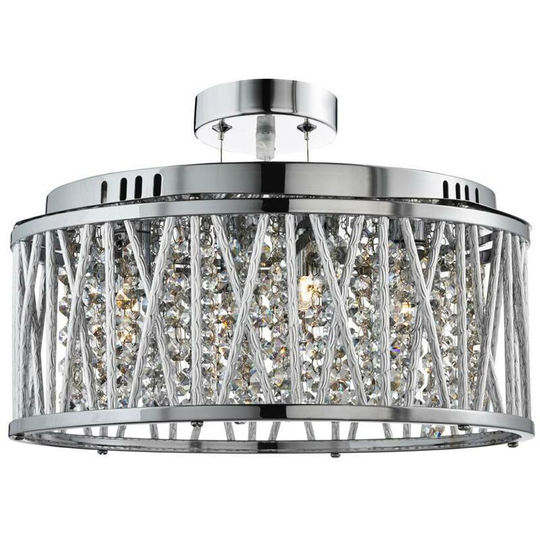 Searchlight Elise - 5 Light Ceiling Pendant Chrome with Crystals, G9