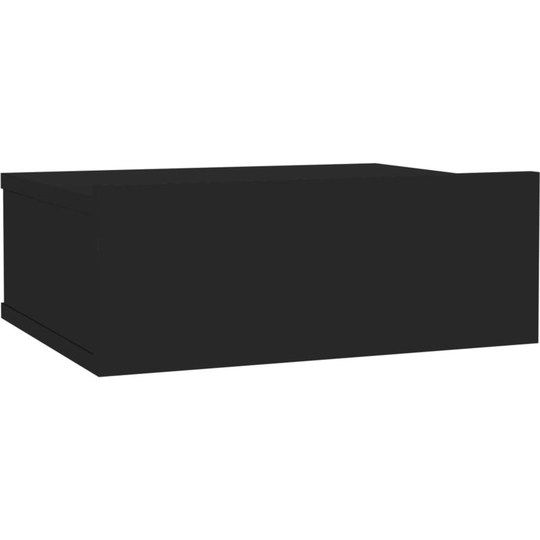 Floating Nightstand High Gloss Black 40x30x15 cm Chipboard